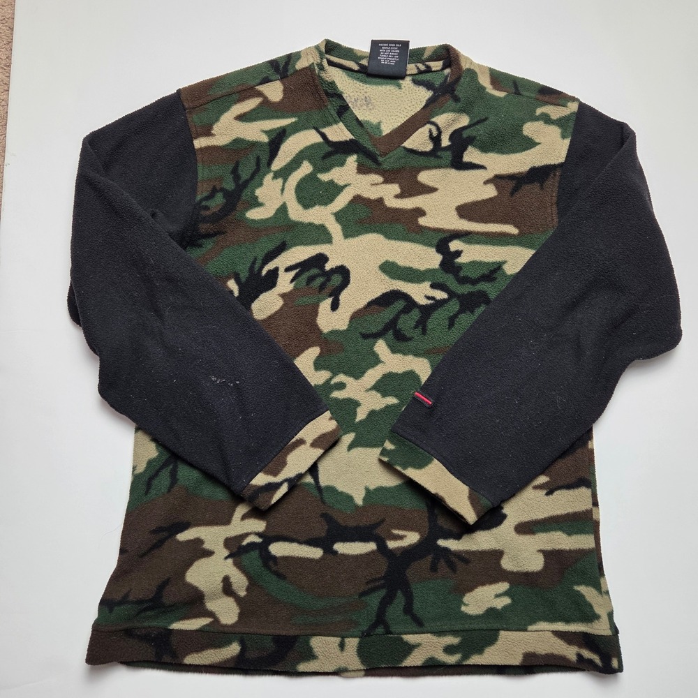 VTG FUBU Camo Y2K Long‎ Sleeve Shirt Size Large